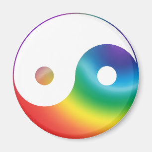 Rainbow Yin Yang Symbol Magnet
