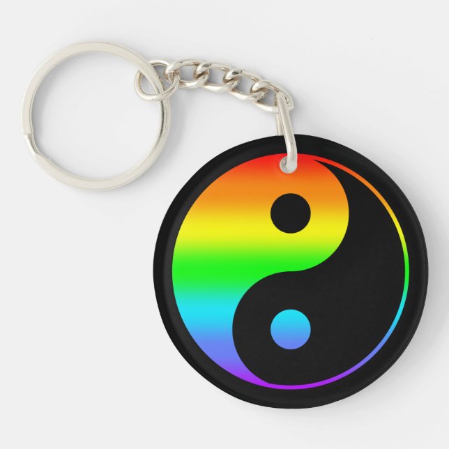 Rainbow Yin Yang Symbol Schlüsselanhänger (Vorderseite)