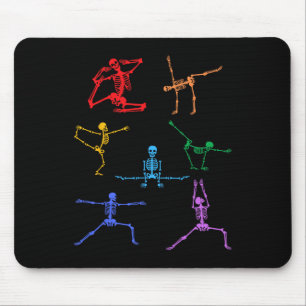 Rainbow Yoga Skeleton Übungsknochen Halloween Teil Mousepad