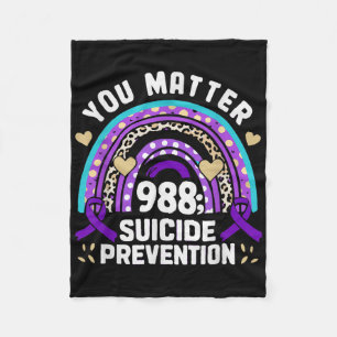 Rainbow You 988 Suicide Prevention Awareness Ribbo Fleecedecke