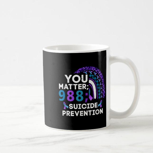 Rainbow You 988 Suicide Prevention Awareness Ribbo Kaffeetasse (Rechts)