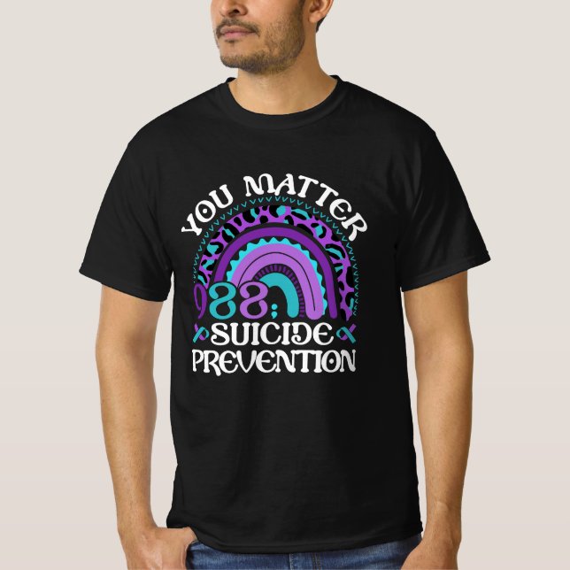 Rainbow You Matter 988 Suicide Prevention Awarenes T-Shirt (Vorderseite)
