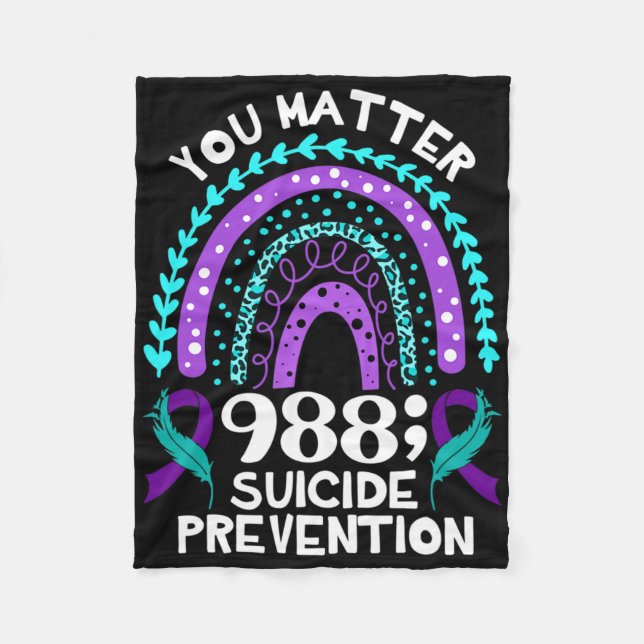 Rainbow You Problem 988 Suizidprävention Awarene Fleecedecke (Vorderseite)