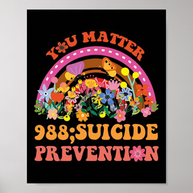 Rainbow You Problem 988 Suizidprävention Awarene Poster (Vorne)