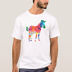 Rainbow Zebra Animals Mit Monogramm Muster Party T-Shirt