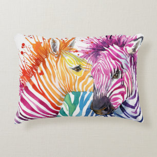 Rainbow zebra, Aquarellbilder. Dekokissen