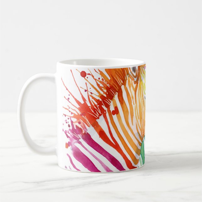 Rainbow zebra, Aquarellbilder. Kaffeetasse (Links)
