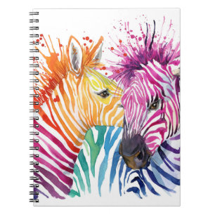Rainbow zebra, Aquarellbilder. Notizblock