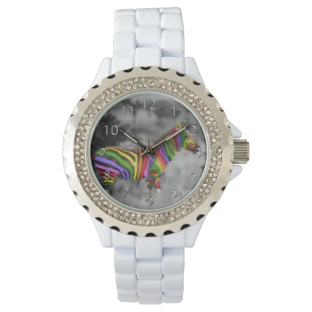 Rainbow Zebra Armbanduhr (Vorderseite)