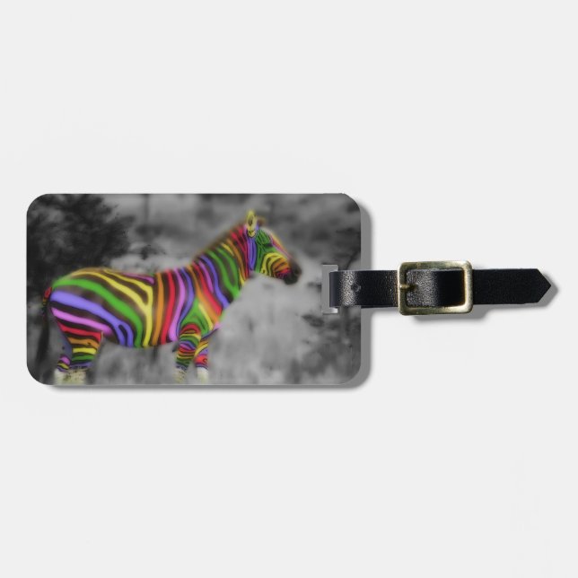 Rainbow Zebra Gepäckanhänger (Vorderseite horizontal)