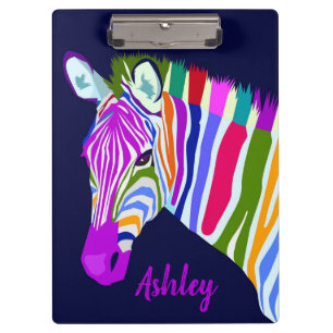 Rainbow Zebra Klemmbrett