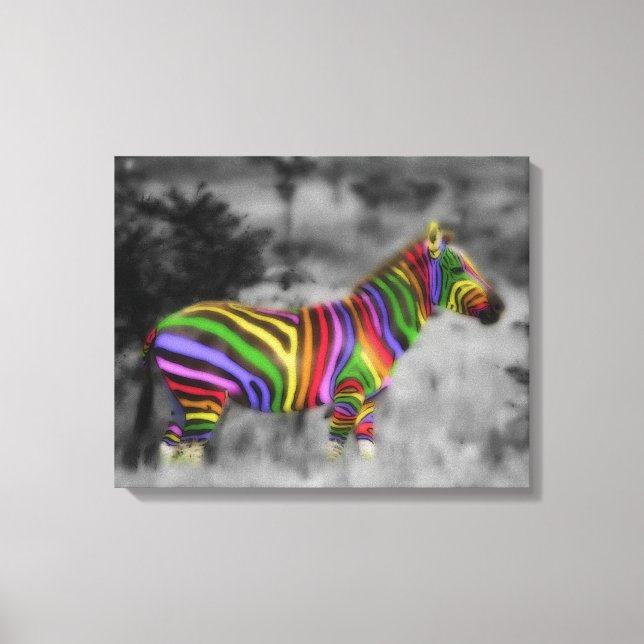 Rainbow Zebra Leinwanddruck (Vorderseite)