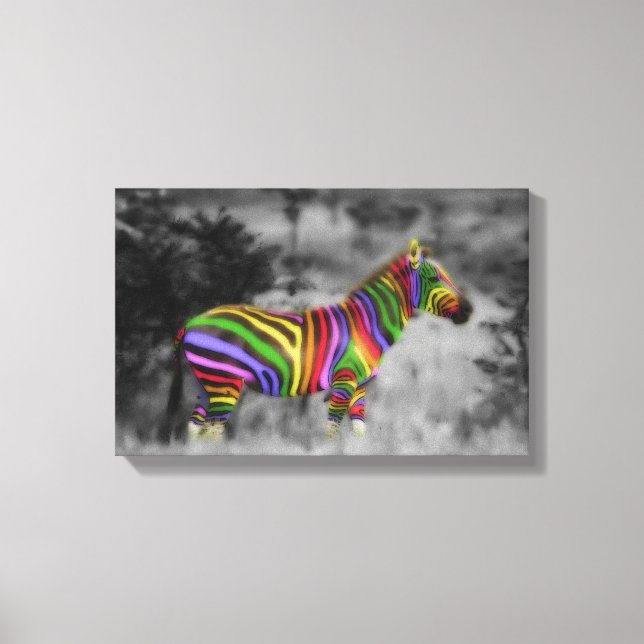 Rainbow Zebra Leinwanddruck (Vorderseite)
