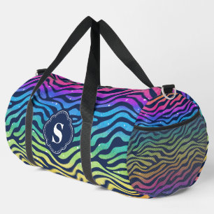Rainbow Zebra Muster Mit Monogramm Duffle Bag