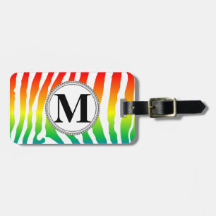 Rainbow Zebra Muster mit Monogramm Gepäckanhänger