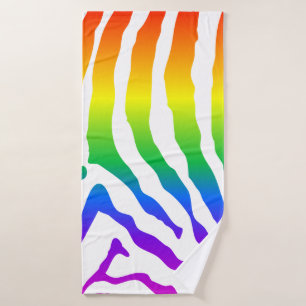 Rainbow Zebra Pattern Badehandtuch