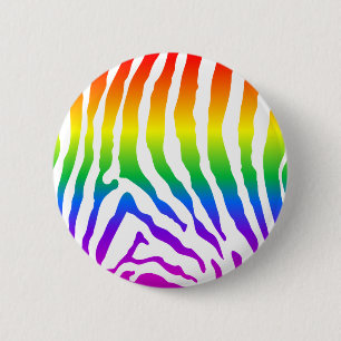 Rainbow Zebra Pattern Button