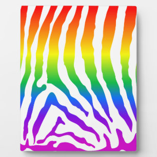 Rainbow Zebra Pattern Fotoplatte