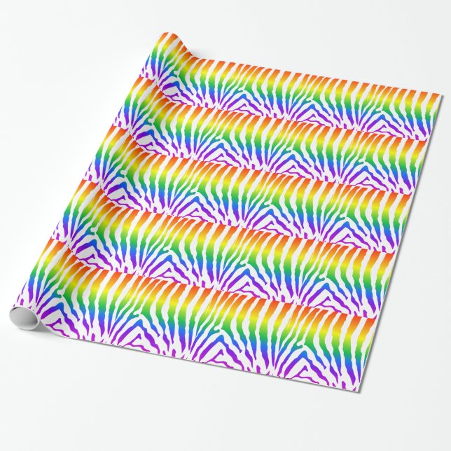 Rainbow Zebra Pattern Geschenkpapier (Ungerollt)
