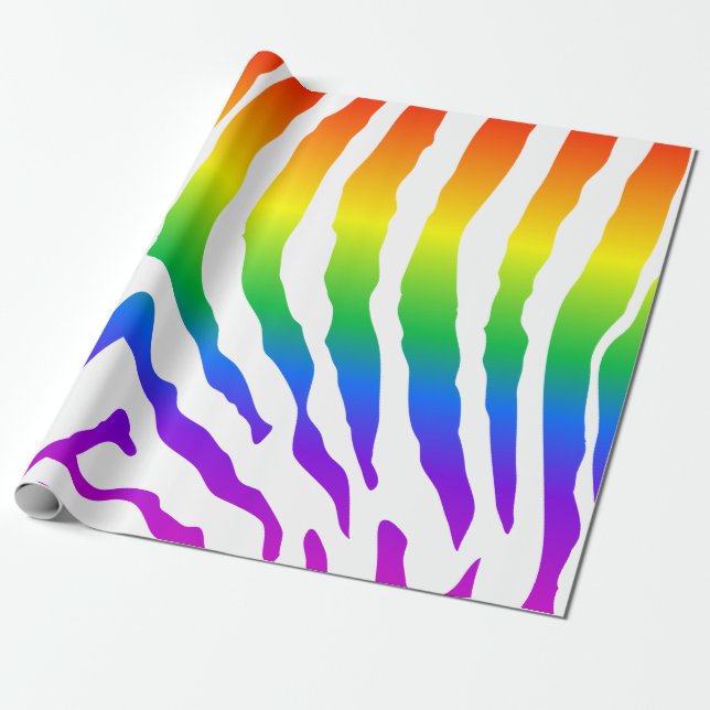 Rainbow Zebra Pattern Geschenkpapier (Ungerollt)