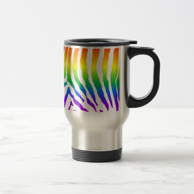 Rainbow Zebra Pattern Reisebecher (Rechts)