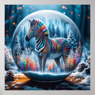 Rainbow Zebra Poster
