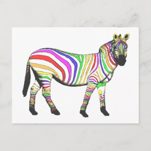 Rainbow Zebra Postkarte