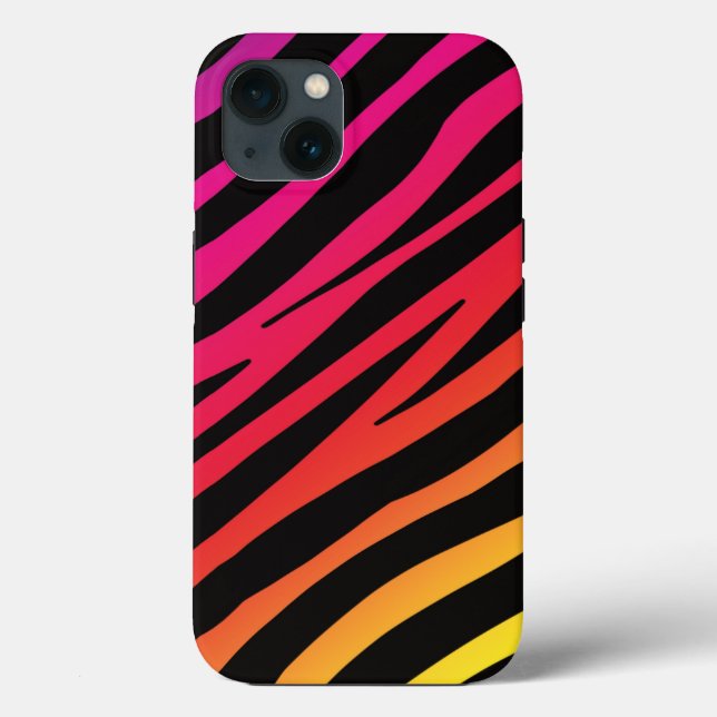 Rainbow zebra print Case-Mate iPhone hülle (Rückseite)