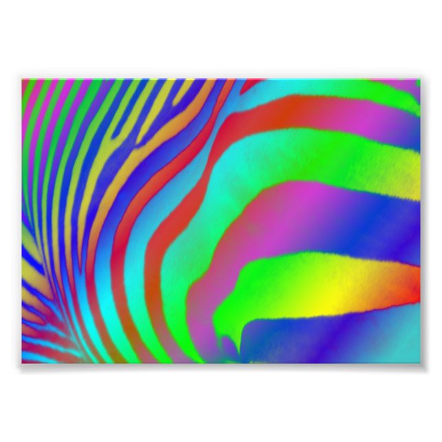 Rainbow Zebra Print Fotodruck (Vorne)