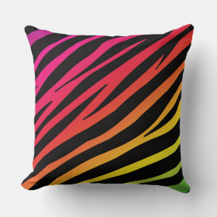 Rainbow zebra print mehrfarbig kissen