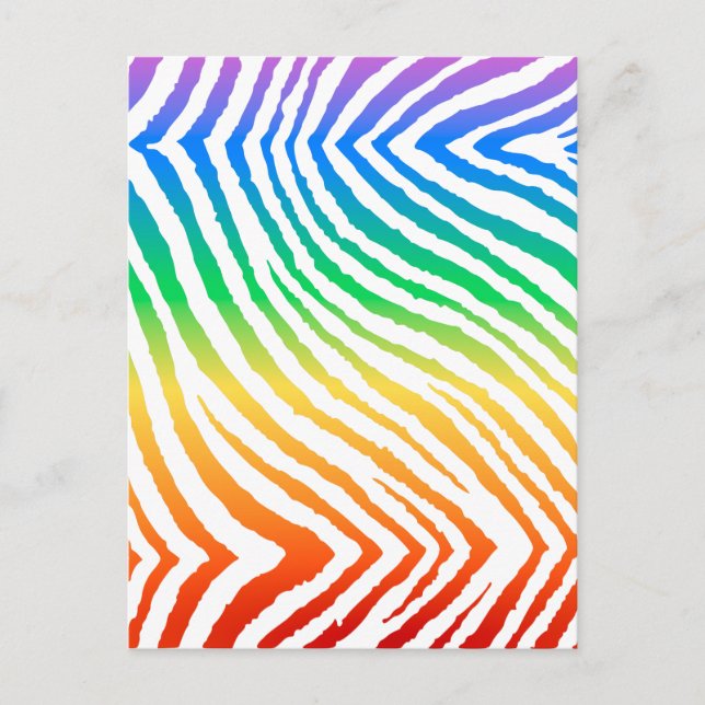 Rainbow Zebra Print Postkarte (Vorderseite)
