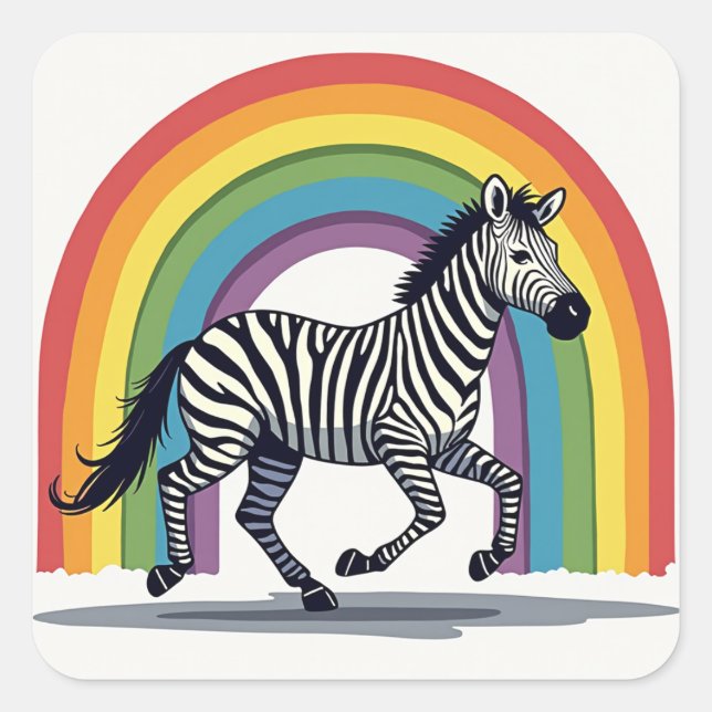 Rainbow Zebra Sticker (Vorderseite)