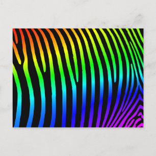 Rainbow Zebra Stripes Postkarte