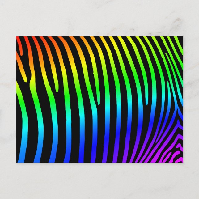 Rainbow Zebra Stripes Postkarte (Vorderseite)