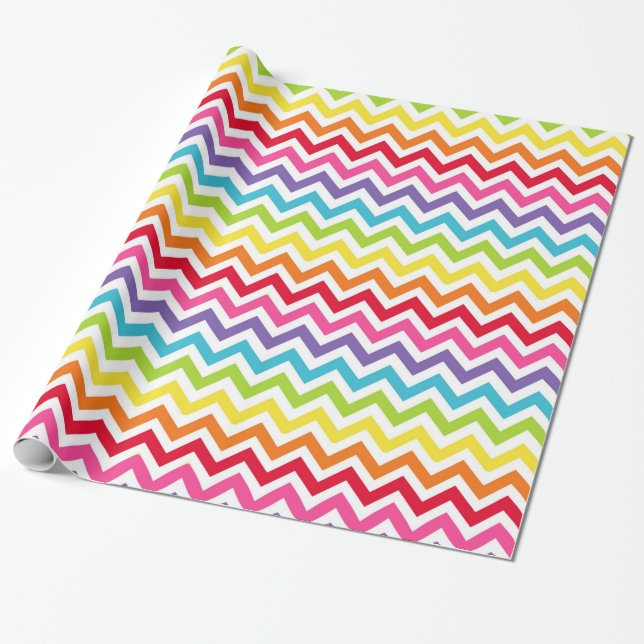 Rainbow Zickzack Geschenkwrake Geschenkpapier (Ungerollt)