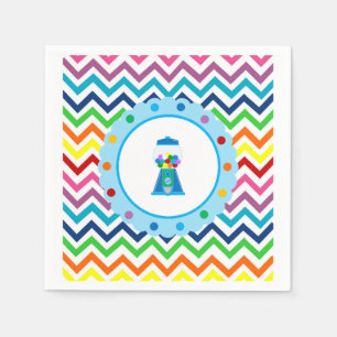Rainbow-Zickzack Gumball-Party-Servietten Serviette