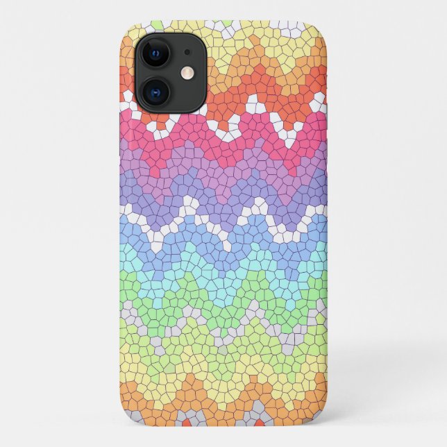 Rainbow Zickzack Hartglas Farblich Abstrakt Case-Mate iPhone Hülle (Rückseite)