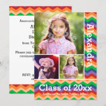 Rainbow Zickzack Kid's Foto Abschluss Preschool/K