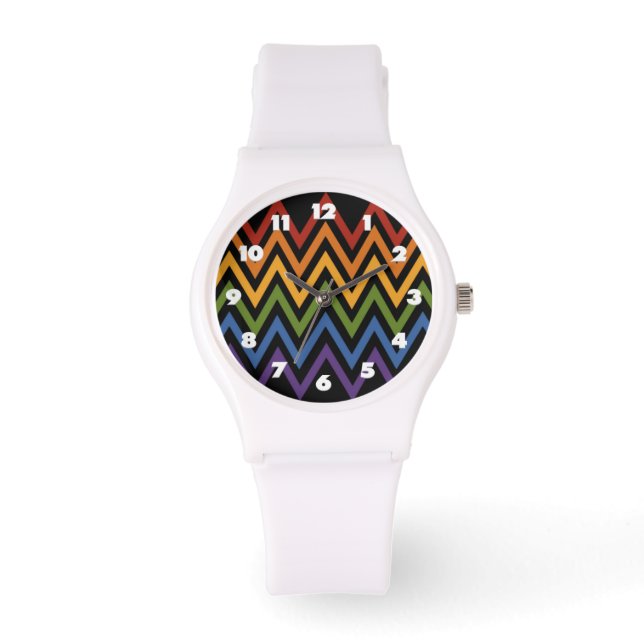 Rainbow Zickzack Musteruhren Armbanduhr (Vorderseite)