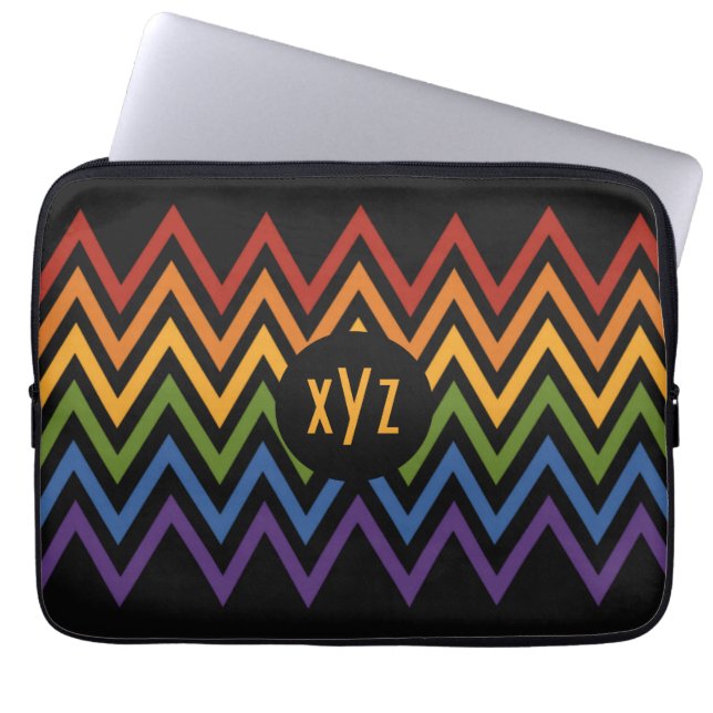 Rainbow Zickzack Pattern angepasste Laptop-Ärmel Laptopschutzhülle (Vorderseite)