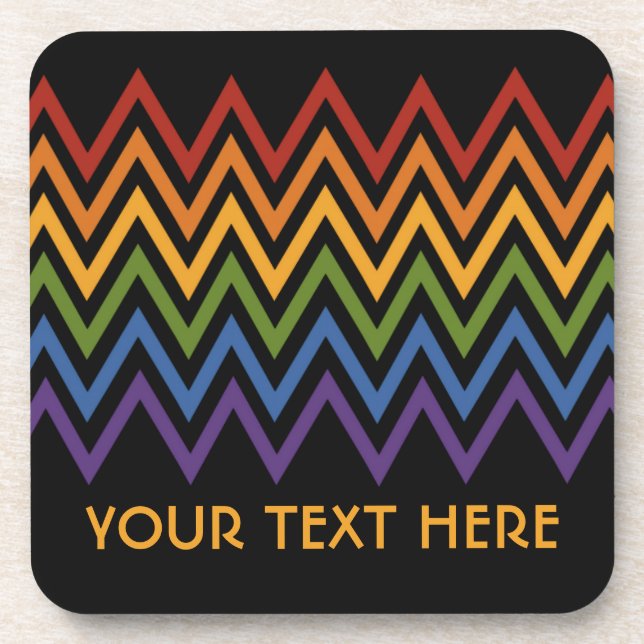 Rainbow Zickzack Pattern benutzerdefinierte Unters Untersetzer (Vorderseite)
