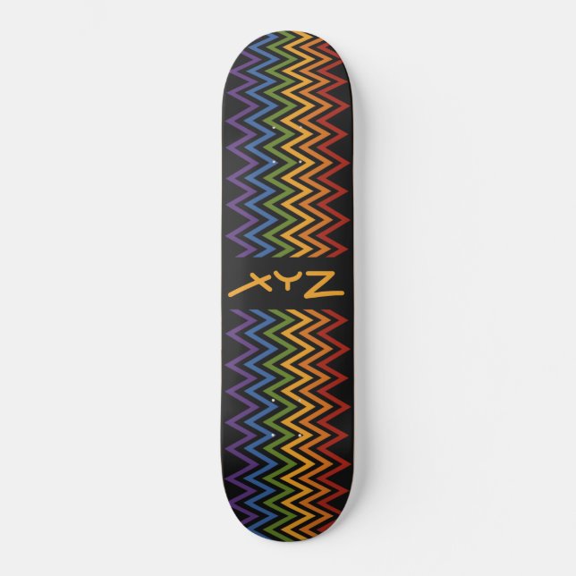 Rainbow Zickzack Pattern-Custom-Skateboard Skateboard (Vorderseite)