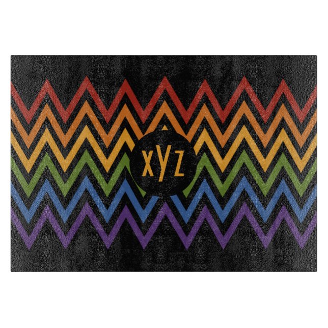 Rainbow Zickzack Patterntafel Schneidebrett (Vorderseite)