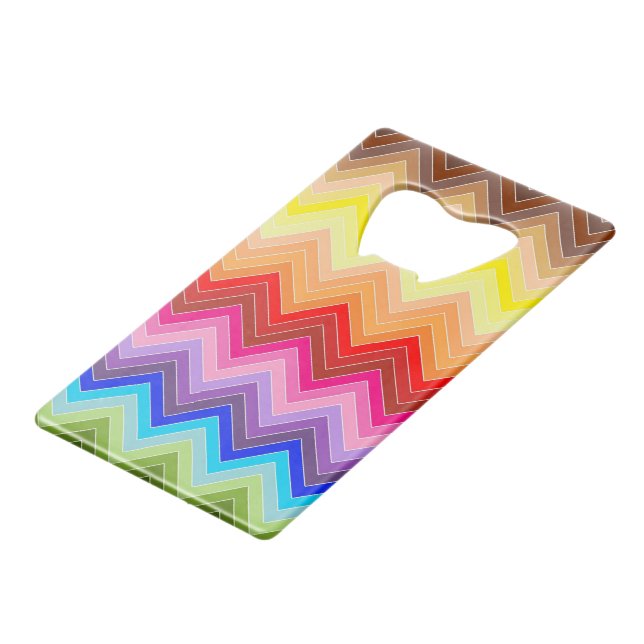 Rainbow Zig Zag Geldbeutel Flaschenöffner (Vorderseite Schrägansicht)