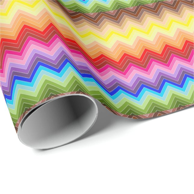 Rainbow Zig Zag Geschenkpapier (Rolleneckpunkt)