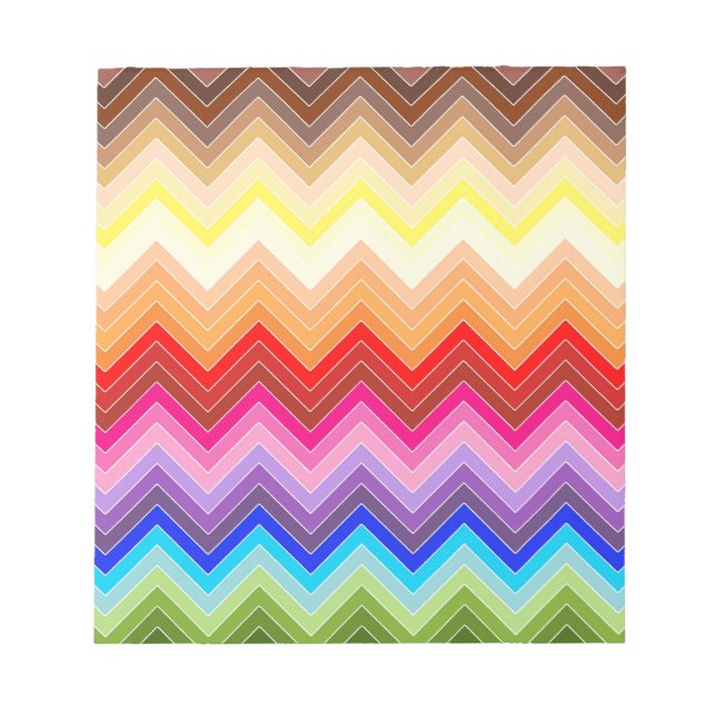 Rainbow Zig Zag Notizblock (Vorderseite)