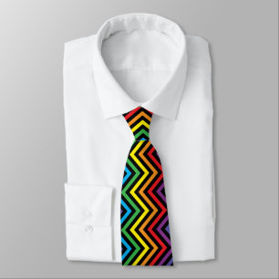 RAINBOW Zigzag Muster - anpassbarer Hintergrund Krawatte