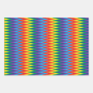 Rainbow Zigzag Muster Geschenkpapier Set