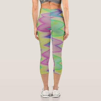 Rainbow Zigzags Capri Leggings