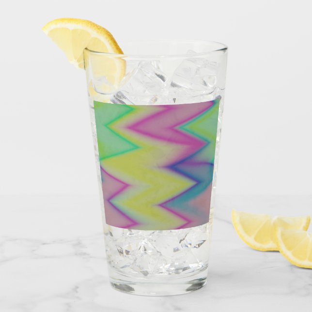 Rainbow Zigzags Glas (Vorderseite Ice)